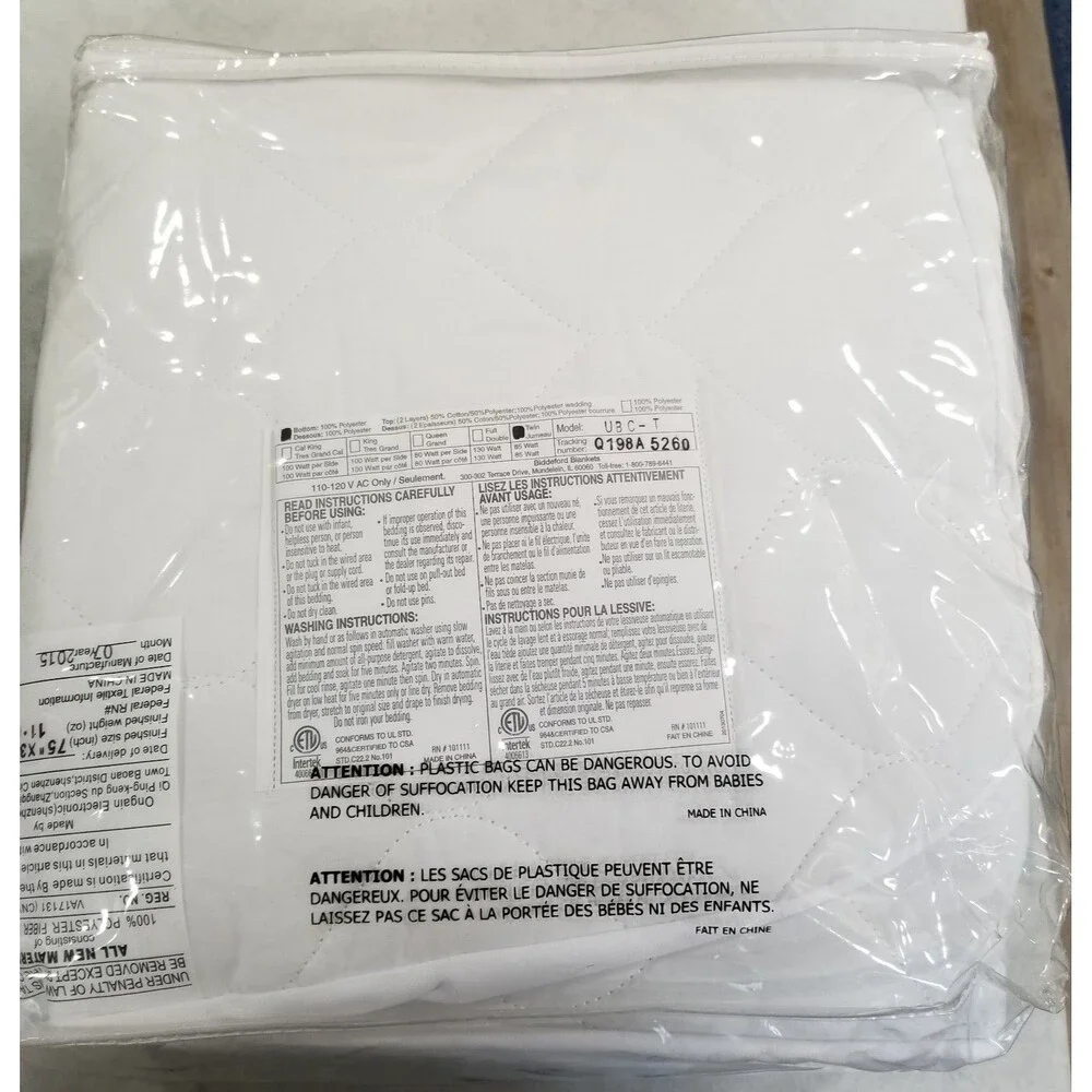 Biddeford Heated Mattress Pad Twin Size 75x39 New in Package